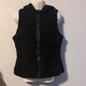 Calvin Klein Faux Fur Black Vest